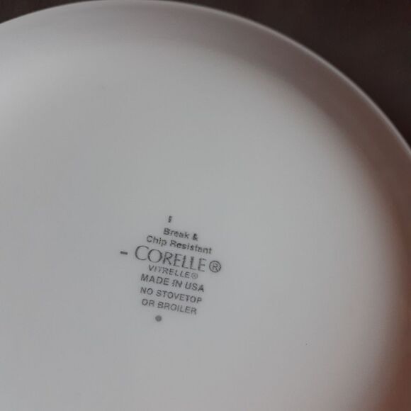 Corelle Plate Squared Pattern Small Dessert Or Bread 6 Plates Brown Blue Vintage - Picture 2 of 3